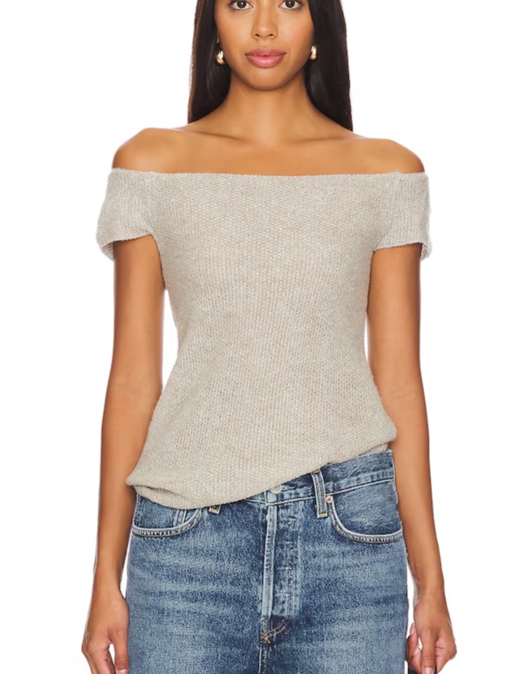 NEW Revolve Malia Open Back Knit Top in Beige